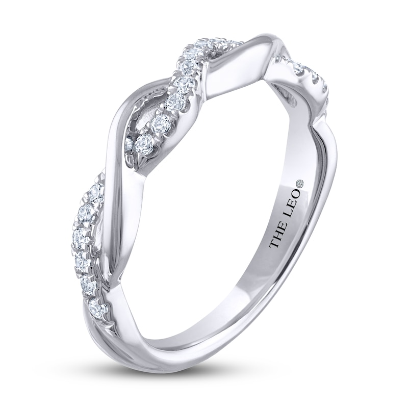 Main Image 2 of THE LEO Diamond Wedding Band 1/5 ct tw Round-cut 14K White Gold