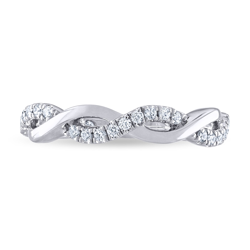 Main Image 3 of THE LEO Diamond Wedding Band 1/5 ct tw Round-cut 14K White Gold