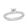 Thumbnail Image 1 of THE LEO Diamond Engagement Ring 3/4 ct tw Princess & Round-cut 14K White Gold