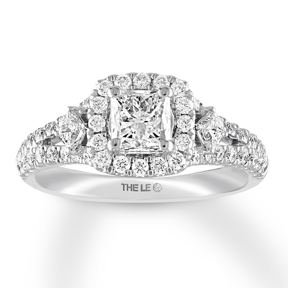 THE LEO Diamond Engagement Ring 1-1/8 ct tw Princess & Round-cut 14K White Gold