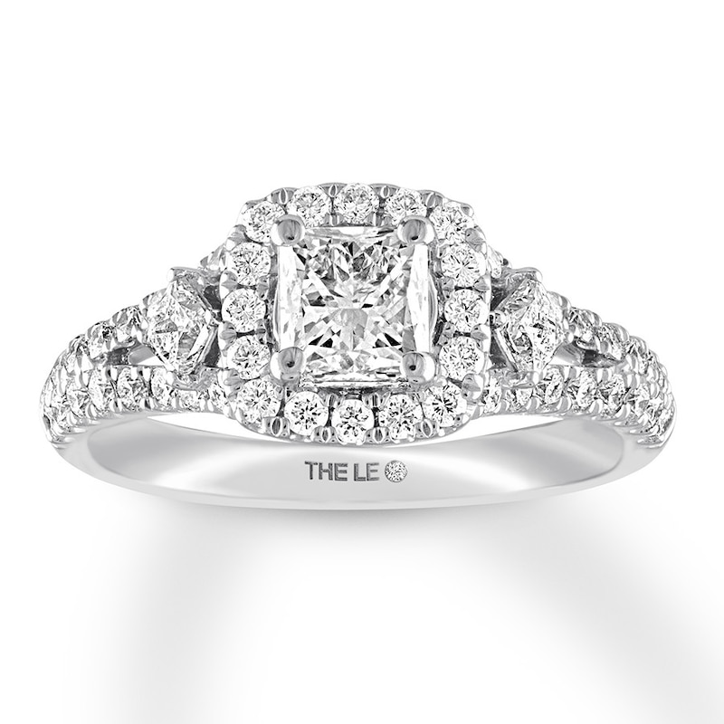 THE LEO Diamond Engagement Ring 1-1/8 ct tw Princess & Round-cut 14K White Gold