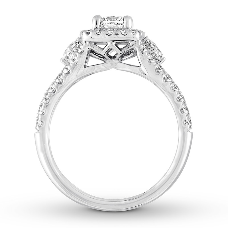 THE LEO Diamond Engagement Ring 1-1/8 ct tw Princess & Round-cut 14K White Gold
