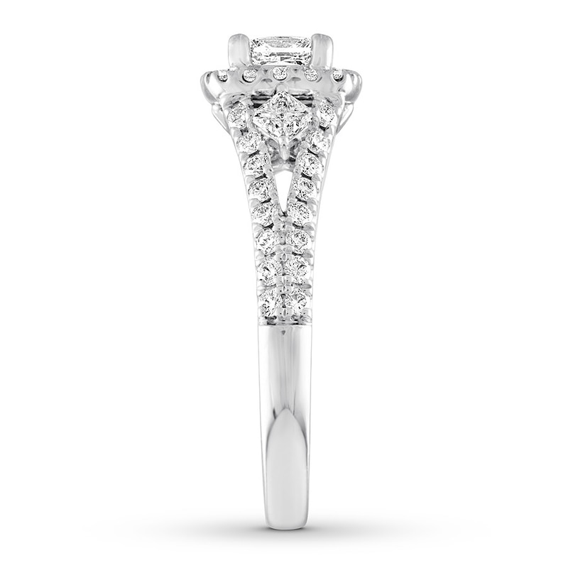 THE LEO Diamond Engagement Ring 1-1/8 ct tw Princess & Round-cut 14K White Gold