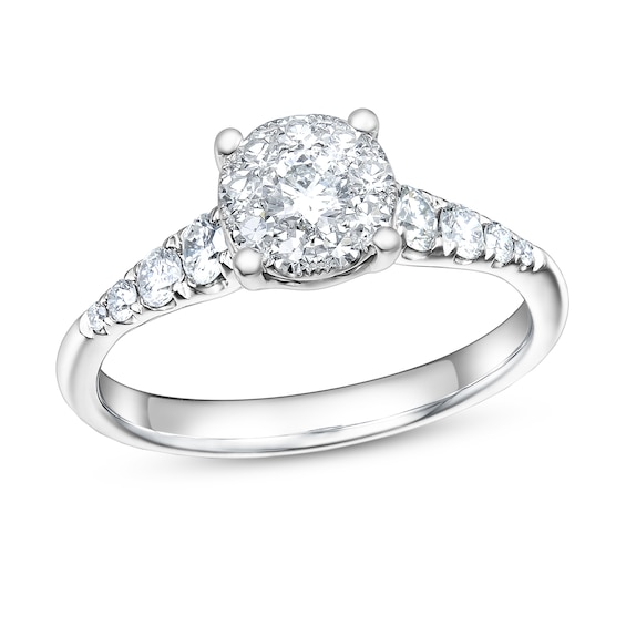 Diamond Engagement Ring 5/8 ct tw 14K White Gold
