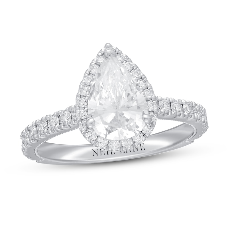 Neil Lane Premiere Pear-Shaped Diamond Engagement Ring 2 cts tw 14K White Gold with 360