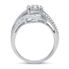 Diamond Engagement Ring 1/2 ct tw Round & Baguette-cut 10K White Gold