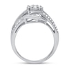 Thumbnail Image 2 of Diamond Engagement Ring 1/2 ct tw Round & Baguette-cut 10K White Gold