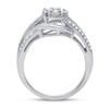 Thumbnail Image 1 of Diamond Engagement Ring 1/2 ct tw Round & Baguette-cut 10K White Gold