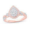 Thumbnail Image 1 of Now + Forever Diamond Engagement Ring 1/2 ct tw Pear & Round 10K Rose Gold