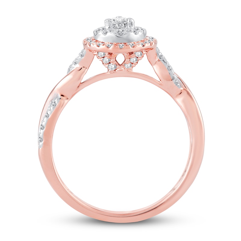 Main Image 2 of Now + Forever Diamond Engagement Ring 1/2 ct tw Pear & Round 10K Rose Gold