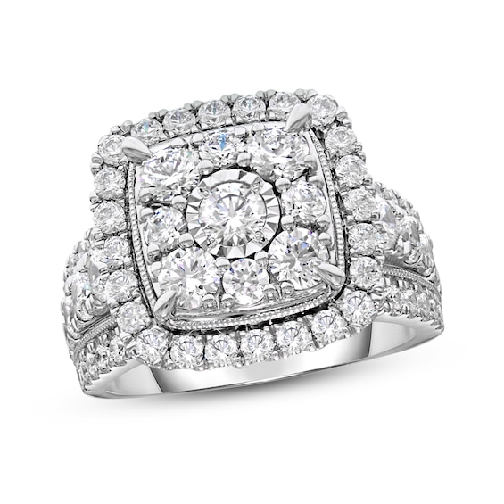Diamond Engagement Ring 3 ct tw Round-cut 10K White Gold | Kay