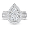 Thumbnail Image 0 of Pear-Shaped Diamond Engagement Ring 2 cts tw Round & Baguette 10K Whte Gold