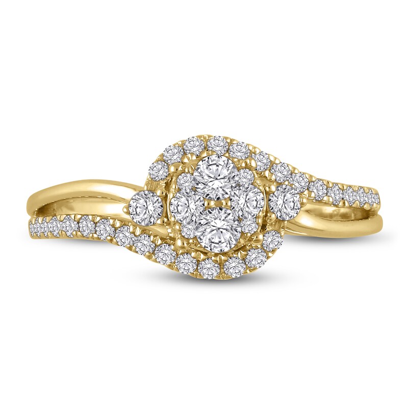 Round-cut Diamond Engagement Ring 1/2 ct tw 14K Yellow Gold