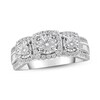 Thumbnail Image 0 of 3 Stone Diamond Engagement Ring 1 ct tw Round/Baguette 10K White Gold