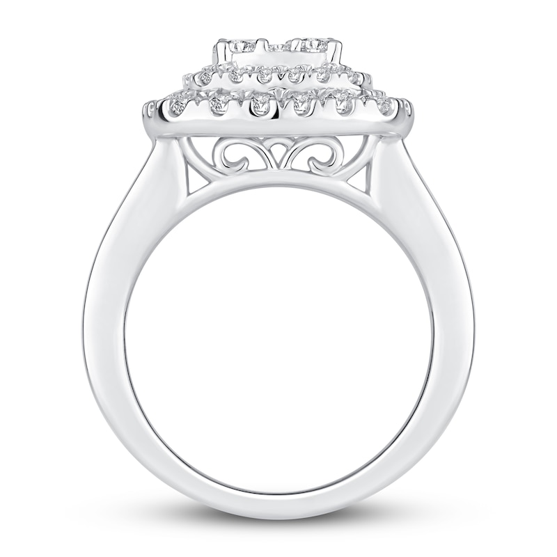 Diamond Engagement Ring 2 ct tw Round-cut 14K White Gold