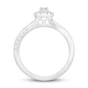 Diamond Engagement Ring 1/2 ct tw Oval & Round-cut 14K White Gold