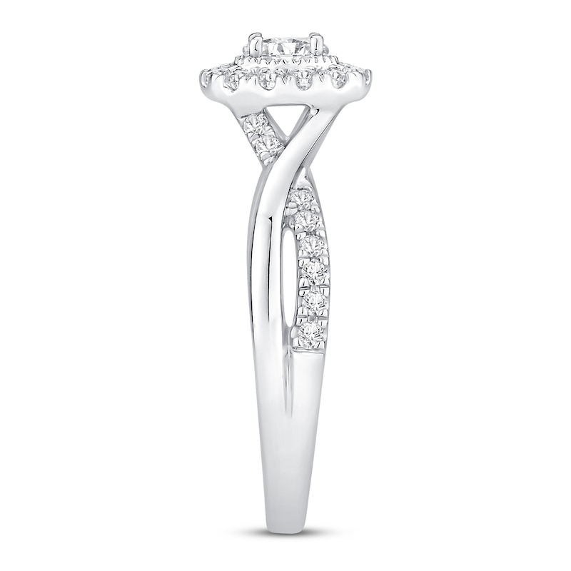 Main Image 3 of Now + Forever Diamond Engagement Ring 1/2 ct tw Oval & Round-cut 14K White Gold