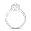 Diamond Engagement Ring 5/8 ct tw Oval & Round-cut 14K White Gold
