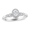 Diamond Engagement Ring 3/4 ct tw Oval & Round-cut 14K White Gold