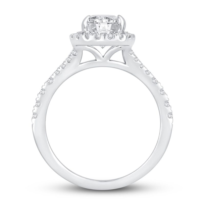 Diamond Engagement Ring 1-3/8 ct tw Pear & Round 14K White Gold