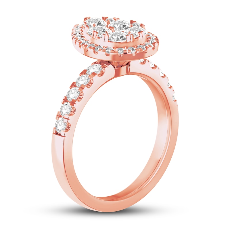 Diamond Engagement Ring 1-3/8 ct tw Round-cut 14K Rose Gold