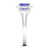 Thumbnail Image 1 of Tanzanite & Diamond Engagement Ring 1/3 ct tw Emerald/Round-cut 10K White Gold