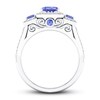 Thumbnail Image 2 of Tanzanite & Diamond Engagement Ring 1/3 ct tw Emerald/Round-cut 10K White Gold