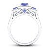 Thumbnail Image 2 of Memories Moments Magic Tanzanite & Diamond Engagement Ring 1/3 ct tw Emerald/Round-cut 10K White Gold