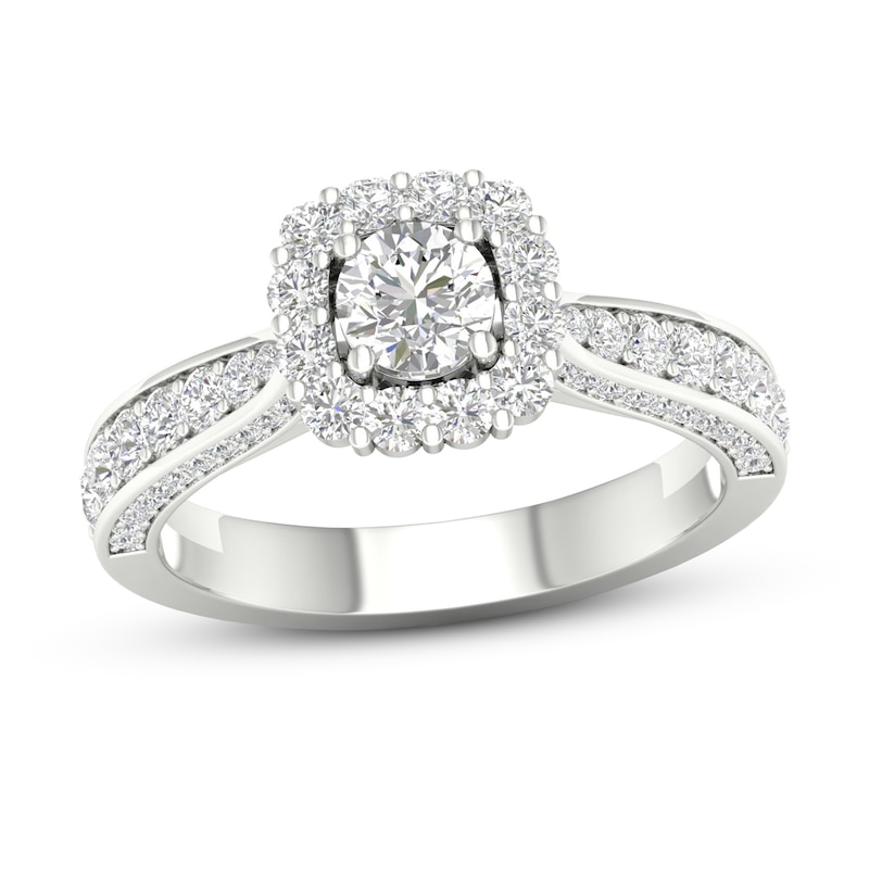 Diamond Engagement Ring 1 1/5 ct tw Round 14K White Gold