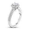 Thumbnail Image 1 of Adrianna Papell Diamond Engagement Ring 5/8 ct tw Princess, Round & Baguette-cut 14K White Gold