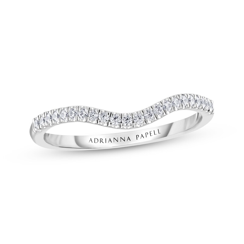 Adrianna Papell Diamond Contour Band 1/6 ct tw Round-cut 14K White Gold with 360
