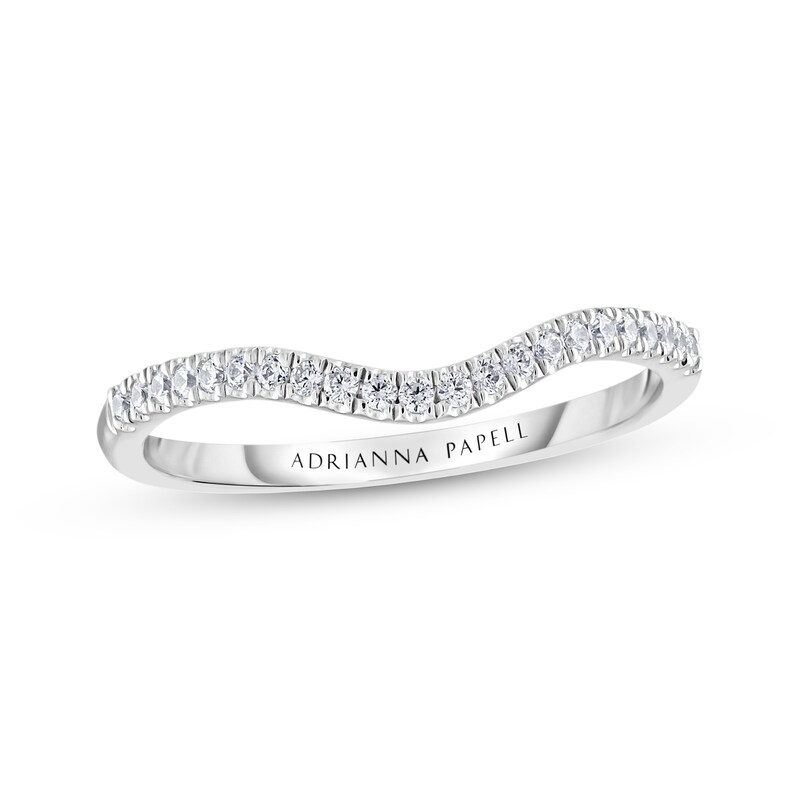 Adrianna Papell Diamond Contour Band 1/6 ct tw Round-cut 14K White Gold