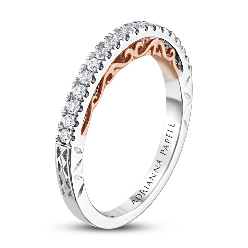 Adrianna Papell Diamond Wedding Band 1/4 ct tw Round-cut 14K Two-Tone Gold