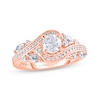 Thumbnail Image 0 of Adrianna Papell Diamond Engagement Ring 1 ct tw Round & Marquise-cut 14K Rose Gold