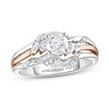 Thumbnail Image 0 of Adrianna Papell Diamond Engagement Ring 5/8 ct tw Round/Marquise-cut 14K Two-Tone Gold