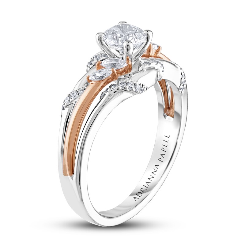 Adrianna Papell Diamond Engagement Ring 5/8 ct tw Round/Marquise-cut 14K Two-Tone Gold