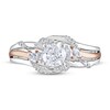 Thumbnail Image 2 of Adrianna Papell Diamond Engagement Ring 5/8 ct tw Round/Marquise-cut 14K Two-Tone Gold