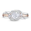 Thumbnail Image 2 of Adrianna Papell Diamond Engagement Ring 5/8 ct tw Round/Marquise-cut 14K Two-Tone Gold