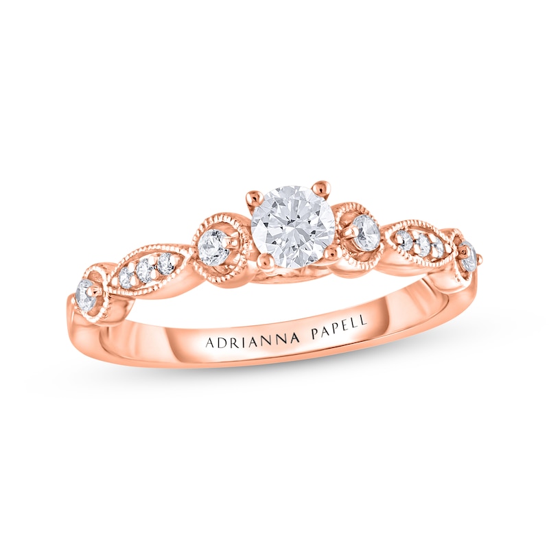 Adrianna Papell Diamond Engagement Ring 3/8 ct tw Round-cut 14K Rose Gold