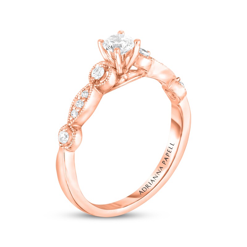Adrianna Papell Diamond Engagement Ring 3/8 ct tw Round-cut 14K Rose Gold