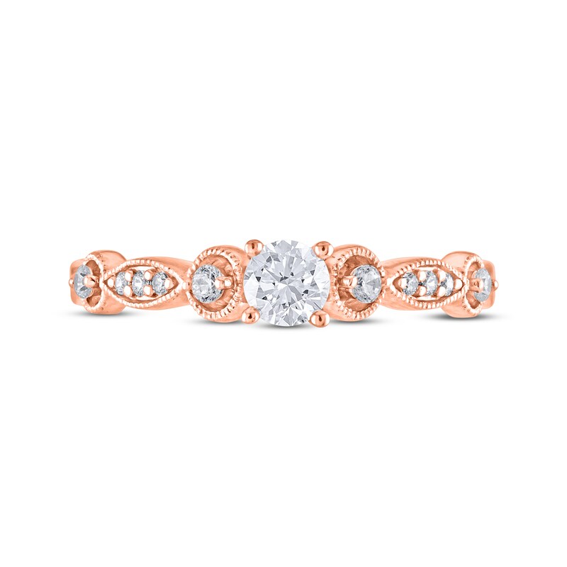 Adrianna Papell Diamond Engagement Ring 3/8 ct tw Round-cut 14K Rose Gold