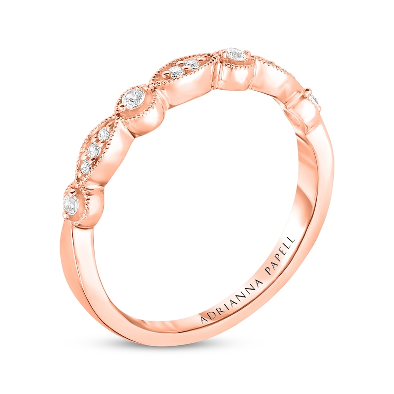 Adrianna Papell Diamond Wedding Band 1/10 ct tw Round-cut 14K Rose Gold