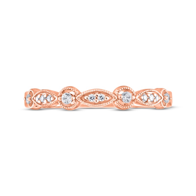 Adrianna Papell Diamond Wedding Band 1/10 ct tw Round-cut 14K Rose Gold