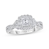 Thumbnail Image 0 of Adrianna Papell Diamond Engagement Ring 7/8 ct tw Princess, Round & Baguette-cut 14K White Gold