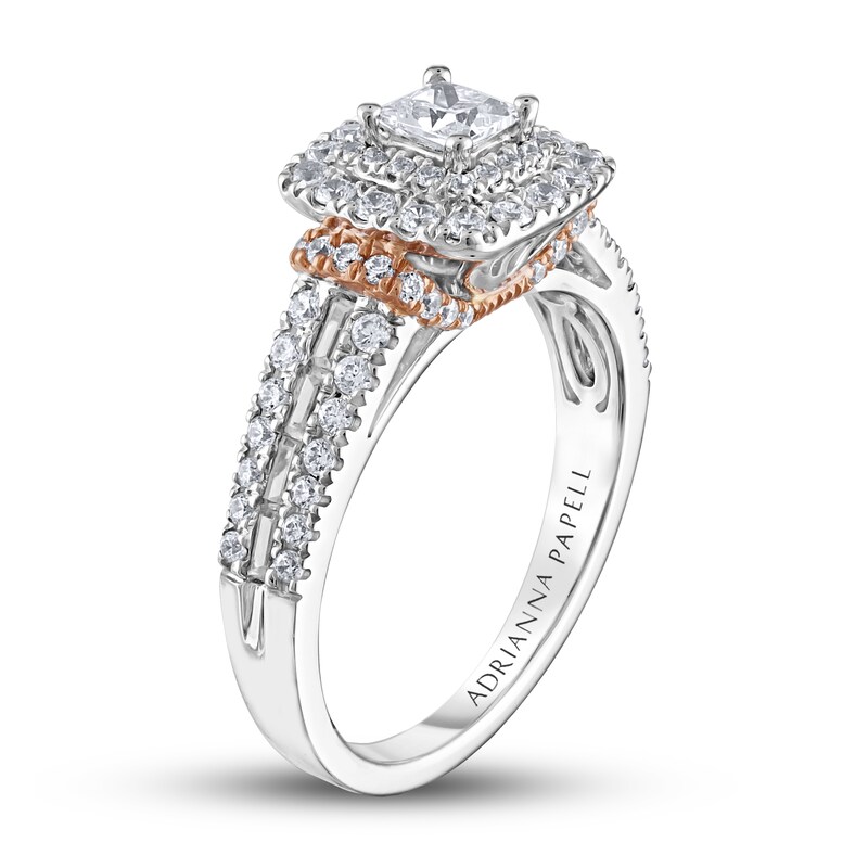 Adrianna Papell Diamond Engagement Ring 1 ct tw Princess, Baguette & Round-cut 14K Two-Tone Gold