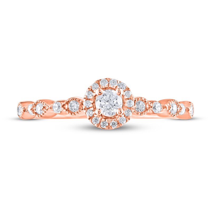 Adrianna Papell Diamond Engagement Ring 1/4 ct tw 14K Rose Gold