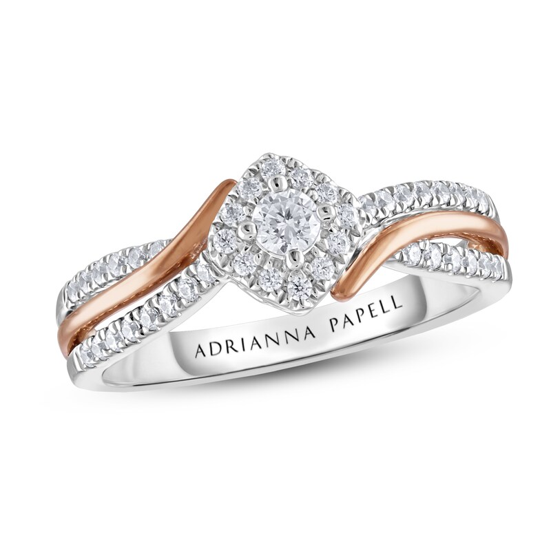 Adrianna Papell Diamond Engagement Ring 1/4 ct tw 14K Two-Tone Gold with 360