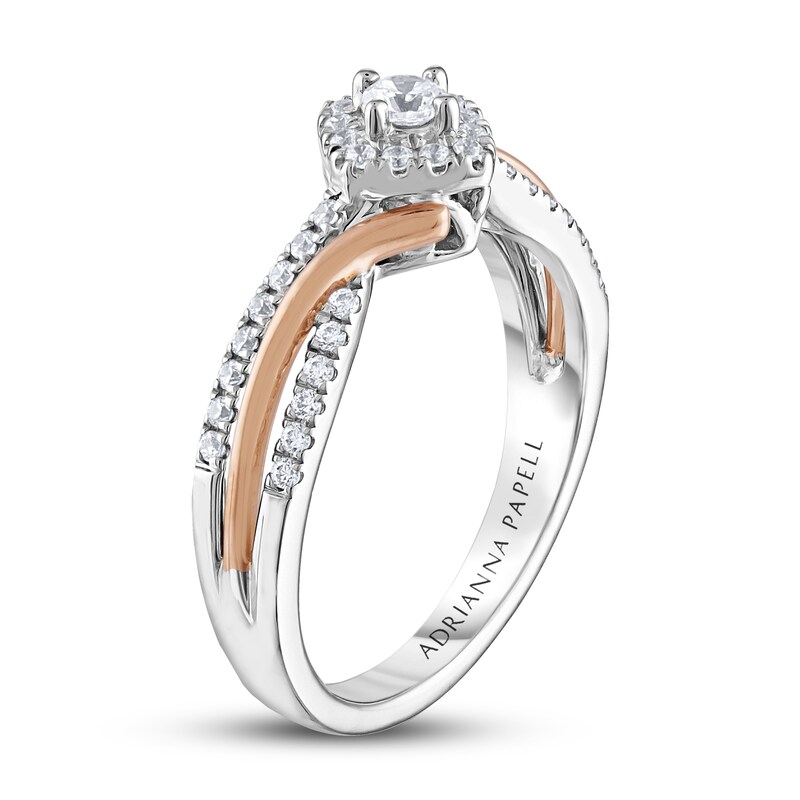 Adrianna Papell Diamond Engagement Ring 1/4 ct tw 14K Two-Tone Gold