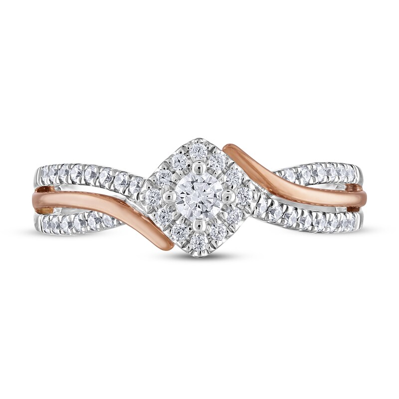 Adrianna Papell Diamond Engagement Ring 1/4 ct tw 14K Two-Tone Gold
