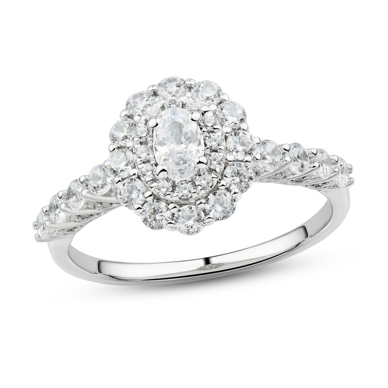 Diamond Engagement Ring 7 8 Ct Tw Oval Round 14k White Gold Kay Diamond Engagement Ring 7 8 Ct Tw Oval Round 14k White Gold Kay